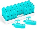 Zoksi Monthly Pill Organizer 2 vezes por dia, 30 dia caixa de pílulas Organizador Am Pm, caso de pílula diária com 32 grandes compartimentos para cada dia, recipiente de pílulas de viagem portátil para vitaminas e medicina (Cyan)