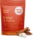 NeuroGum Energia Cafeína Mintas (180 peças) - Açúcar grátis com L-teanina + Cafeína Natural + Vitamina B12 & B6 - Nootropic Energy & Focus Supplement for Women & Men - Keto & Vegan, Cinnamon Flavor
