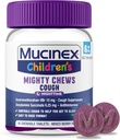 Mucinex Crianças Poderoso Mastiga Noturno Crianças Tosse Medicina, Fácil de Dose Supressor de Tosse com Dextromethorphan, Crianças Viagens Medicina para Tosse, Misturado sabor Berry, 16 comprimidos mastigáveis medicados