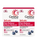 Genexa Infants' Clean Acetaminophen (Acetamol Limpo) Pediatrician Preferent Ingredients (Ingredientes Preferenciais para Pediatras) Reliever & Fever Redutor de Dor para Bebês (Tye Free), 0% Artificial Aditives (Flavor Orgânico de Mirtilo), 4 fl oz (2 Pack)