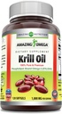 Incrível Omega Krill Oil com Omega 3s EPA, DHA, phospholipids e Astaxantina 1000 Mg por serviço 120 softgels Suplemento