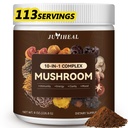 10-em-1 Cogumelo em pó, Cogumelo Complexo - Leões Mane, Reishi, Shiitake, Chaga, Turquia cauda, Cordyceps, Maitake & More, Cogumelo em pó Suplemento para energia, memória, foco e Imune Suporte 8 onças