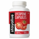 STAY ALIVE Lycopene Supplement for Men 60mg, Natural Tomato Extract Powder, 120 cápsulas com fornecimento de 4 meses, 100% Veg Lycopene Complex, Não-GMO e Gluten Free Carotenoid Supplement