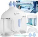 Sonmol Sistema de Irrigação nasal elétrica (irrigação nasal, branco), limpador de nariz para adulto sinusal, limpador nasal auto-limpante com 50 pacotes salina