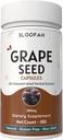 Cápsulas de Sementes de Uva 500mg Vitis vinifera Concentrado 10:1 Extrato em Pó Suplemento de Ervas Natural, Não-GMO, Fórmula sem glúten (180 Count (Pack of 1)