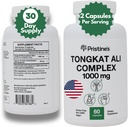 Tongkat Ali 1000MG Extract Supply - 30 Day Supply - Suporte de Desempenho Atlético - Afrodisíaco Natural, Testosterona e Suporte de Imunidade - Potent Antioxidant Benefícios