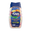 Tablets antiácidos mastigáveis TUMS para alívio extra da azia de força, ótimo para um churrasco de verão - sabores de frutas variados - 330 Conde