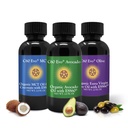 C60 Evo All-Natural Edible Oils, Mini Conjunto de Amostrador de Óleos com Pure C60 ESS60, Suporte Imune e Suplemento de Apoio Conjunto com Óleo de Oliva, Óleo de Abacate e Óleo de Coco MCT, Conjunto de 3, 2 onças