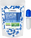 XPRS Nutra Tamanho 1 Cápsulas vazias - 500 Count Cápsulas de Gelatina Vazias - Pill DIY Cápsula de preenchimento - Pure Bovine Pill Gel Caps para Suplementos Do-It-Yourself (azul/branco)