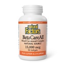 Fatores naturais BetaCareAll 25.000 UI, Vitamina A para a pele saudável, visão e função imune, 90 Softgels