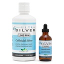 Ultra Silver® Colloidal Silver □ 1.000 PPM, 32 Oz (946mL) □ Suplemento Mineral □ Verdadeira Colloidal Silver - 4 oz Dropper Bottle (Empty) Incluído para dispensação!