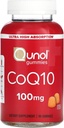 Qunol CoQ10 Gummies, CoQ10 100mg, Delicious Gummy Supplements, Coenzyme Q10 Ajuda a apoiar a saúde do coração, Vegan, Sem glúten, Ultra alta absorção - 90 Contagem