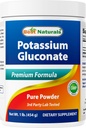 Melhor Naturals Gluconato de potássio 1 lb de pó (1 LB (Pacote de 1))