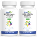 Fisetina lipossómica com Suplementos de Quercetina 1200 mg por serviço, Polifenóis de alta absorção Antioxidantes para Mulheres, Homens, Não-GMO, Gluten-Free,2 Garrafa-120 Softgels