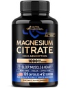 Cápsulas de Citrato de Magnésio 1000mg - Suplemento de Alta Absorção - Sleep, Muscle & Heart Support - Vegan - Não-GMO - Made in USA - As Powder Pills - 120 cápsulas, 2 meses de fornecimento
