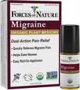 Forças da Natureza Natural, Enxaqueca Orgânica Relief Topical Roll-on, Suporta Pródromo, Aura, Cefaleia, Fadiga, Sensibilidade Luz e Som, Náusea Associada a Enxaquecas, Não-GMO, 0,14 Fl Oz