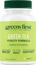 Greens First Green Tea Vitality Formula - Melhorado com Moringa - Antioxidante-Rich para Energia Limpa - Vegan & Gluten-Free - Mistura poderosa para Energia e Bem-Estar Geral (60 Cápsulas)