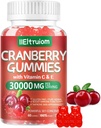 Cranberry Gummies Urinary Tract Health for Women & Men, 50X Concentrate Extrac, Vitamina C & E, Cranberry Gummies for Women with Hibiscus to Support Immune, 60 Condes