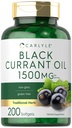 Carlyle Black Currant Oil Softgels 1500mg Contagem de 200 Não-GMO e Gluten Free Formula