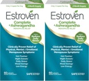 Estroven Completo + Ashwagandha Multi-Symptom menopausause Supplement for Women - Ingredientes clinicamente comprovados fornecer alívio de menopausa & suores noturnos + alívio de flash quente * - Fornecimento de 4 meses (Pacote de 2)