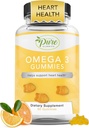 Pure By Nature Omega 3 Gummies for Adults & Kids, Omega 3 Fatty Acid Supplements with Omega 3 6 9 for Circulatory Support, No Fish Oil Orange Flavor Omega Gummies, 60 Dias Fornecimento (60 Contagem)
