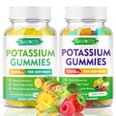 Gomas de citrato de potássio 1000mg, pastilhas de alta potência Suplemento de potássio para adultos Mulheres e homens, pastilhas de potássio apoiar Cãis de perna e saúde muscular, abacaxi & sabor de frutas mistas