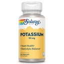 Solaray Potássio 99 mg - Equilíbrio Electrolítico Fórmula - Suplemento de Potássio para Eletrólitos, Vascular e Apoio à Saúde do Coração - 60 dias de garantia de volta do dinheiro, Lab verified, 100 Servings, 100 VegCaps
