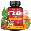 Cápsulas de Extrato de Melão Amargo Orgânico - Neem Combinado, Fenugreek, Curcumina, Alho & Papaya - 150 Contagem por 5 Meses - Suporta Corpo, Digestivo, Pele, Imune e Bem-Estar Geral