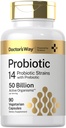 Doctor's Way Probiótico Suplementar 50 bilhões de órgãos ativos, 90 cápsulas, 14 Strains com prebiótico, para homens e mulheres, vegetariano, não-GMO, sem glúten