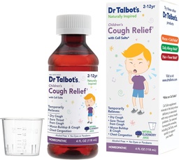 Medicina líquida de alívio de tosse do Dr. Talbot com ingredientes naturalmente inspirados para crianças inclui xícara de dose, sabor de suco de elderberry natural, 4 Fl Oz