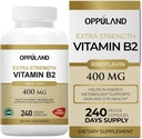 Riboflavina Suplemento Vitamina B2 - B-2 Vitamina - Aumenta Metabolismo Energético e Função Celular - Suplementos Nutricionais Diários para Homens e Mulheres - 400 mg Cápsulas - 240 Contagem