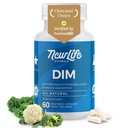 NewLife Naturals DIM Suplemento 300mg para Mulheres e Homens - Hormonal Acne, Estrogênio Equilíbrio Pílulas, alívio pós-menopausa Nível saudável de estrogênio - Bioperina PCOS - 60 dias de fornecimento