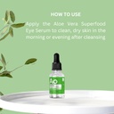 Dr Botanicals Aloe Vera Serum Eye Serum para Círculos Escuros e Puffiness - Fórmula hidratante e calmante para Plump - Reduzir Puffiness e Linhas Finas