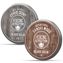 Viking Revolution Citrus and Sandalwood Beard Balm - Manteiga com óleo de Argan, amaciador com óleo de Jojoba, hidratante com cera de abelha - Cera para homens com manteiga de manga (2 oz, 2 pacote)