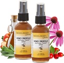Mickelberry Gardens Honey Propolis Garganta Spray - Aliviação da Garganta Dolorosa e Própolis Imune Suporte para Adultos e Crianças - Fórmula de ervas e mel (2 oz, 2 pacote)