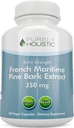 Puramente Holistic Pine Bark Extract 350mg 180 Vegan Cápsulas 95% Proanthocyanidins - Francês Maritime Pine Bark Extract - Não OGM & Pesticida Suplemento antioxidante gratuito