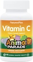 NaturalsPlus Animal Desfile Vitamina C Mastigável para crianças - Natural Orange Juice Flavor - 90 Animal-Shaped Tablets, Pacote de 2 - Vegan, Vegetariano, Glúten Grátis - 90 Total Servings