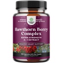 Cápsulas Hawthorn Berry de alta resistência - Puro Antioxidante Suplemento Hawthorn Berry com Folha e Extrato de Flor 4:1 para Coração e Digestão Saudáveis - Suporte Energia para Homens e Mulheres - 120 Count Pack