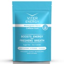 Viter Energia Gum cafeína 60mg Cafeína, B Vitaminas, Guaraná, Açúcar Livre. (Wintergreen, 8 onças, Bolsa em massa)