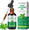 Óleo orgânico de orégano gotas líquidas, planta concentrada com base óleo extraído de orégano selvagem ou homens & mulheres aumentar a imunidade / energia, promovendo sistema digestivo, não OGM Vegan 60ML/2 Fl Oz