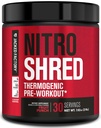 Fábrica Jacked NITROSURGE Shred Pre Treino Suplemento - Fortalecedor de energia, Ganhos de força instantâneos, Sharp Focus, Bombas poderosas - Nitric Oxide Booster & Pré-Trabalho Pó - 30Sv, Fruit Punch