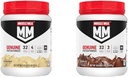 Leite Muscle Genuine Protein Powder Bundle, Banana Crème 1,93 Libras 12 Servings 32g Protein e Chocolate 1,93 Libras 12 Servings 32g Protein