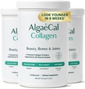 Colágeno ALGAECAL - 4 Peptídeos Clinicamente Suportados VERISOL®, FORTIGEL®, UC-II®, FORTIBONE®, Pó de Colágeno Hidrolisado Antienvelhecimento, 3 embalagens, Made in USA