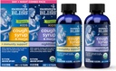 Mama's Bliss Organic Cough Syrup & Mucus para crianças, pacote de combinação dia e noite com vitamina C e suporte de imunidade, contém mel orgânico e folha de Ivy, 4 Fl Oz (Pacote de 2)