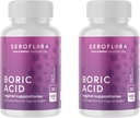 Seroflora Ácido Bórico Supositórios Vaginais 600 mg - Pílulas de Ácido Bórico para Mulheres - Balanço de pH de Saúde Íntimo - Suporta Controle de Odor Vaginal (30ct, 2 garrafas) Made in USA.