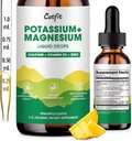 Magnésio de potássio Glicenato Suplemento-Alta Absorção Gota Líquida Complexo de Magnésio com cálcio, Potássio, Vitamina D3 e Zinco para Sono, Cães Leg, Músculos e Energia, Açúcar Free&Vegan 2 Fl Oz