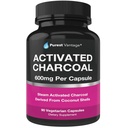 Cápsulas de Carvão Orgânicas Puras - 600mg por cápsula, 90 Cápsulas Vegetarianas