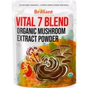 Ellie's Melhor 7 Cogumelo em pó Extrato Mistura Suplemento Orgânico 114 Serve Cordyceps Extraído de Alta Potência Duplo, Reishi, Turquia Tail, Chaga, Mane Leão - 4 onças