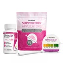 Supositórios vaginais de ácido bórico NutraBlast 600mg (contagem de 30 mg) w/Descartáveis Aplicadores Supositórios vaginais (15-Pack) e tiras de teste de pH feminino 3.0-5.5 (rolagem de 100 testes)