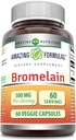 Fórmulas surpreendentes Bromelain 500mg 2400 GDU, 60 Cápsulas Veggie □ Não-GMO □ Gluten Free □ Made in USA □ Ideal para Vegetarianos